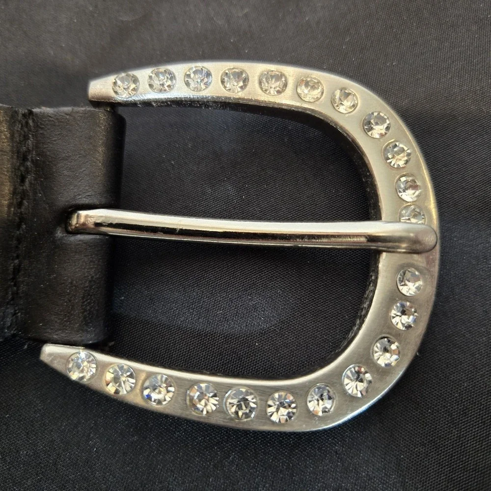 Unbranded Unique Serpentine Leather And Rhinestone Belt